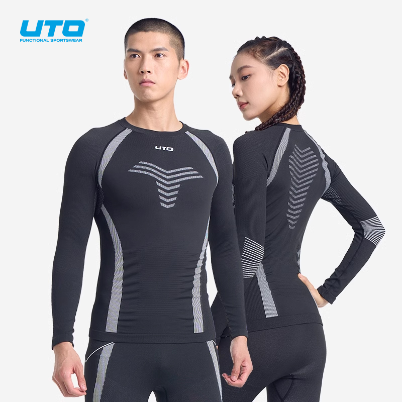 UTO/悠途炭芯款户外保暖速干功能内衣男女弹力运动运动服套装