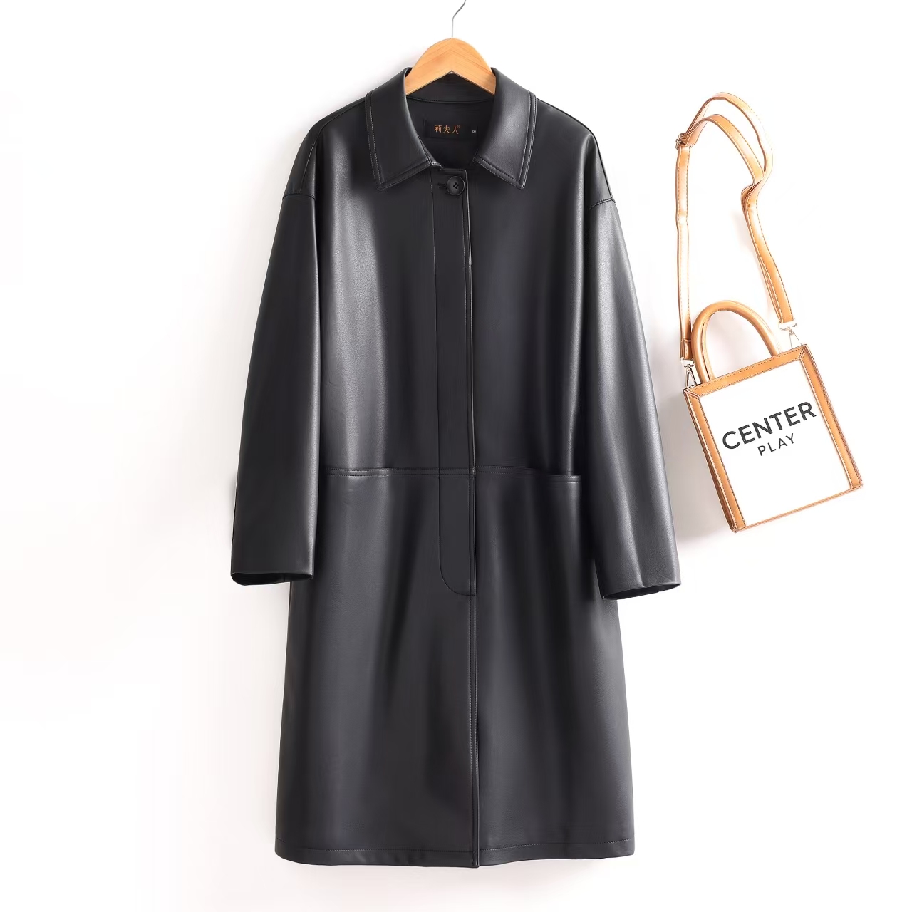 海宁真皮皮衣女款长款皮衣外套中长款风衣气质宽松秋冬新款LRF