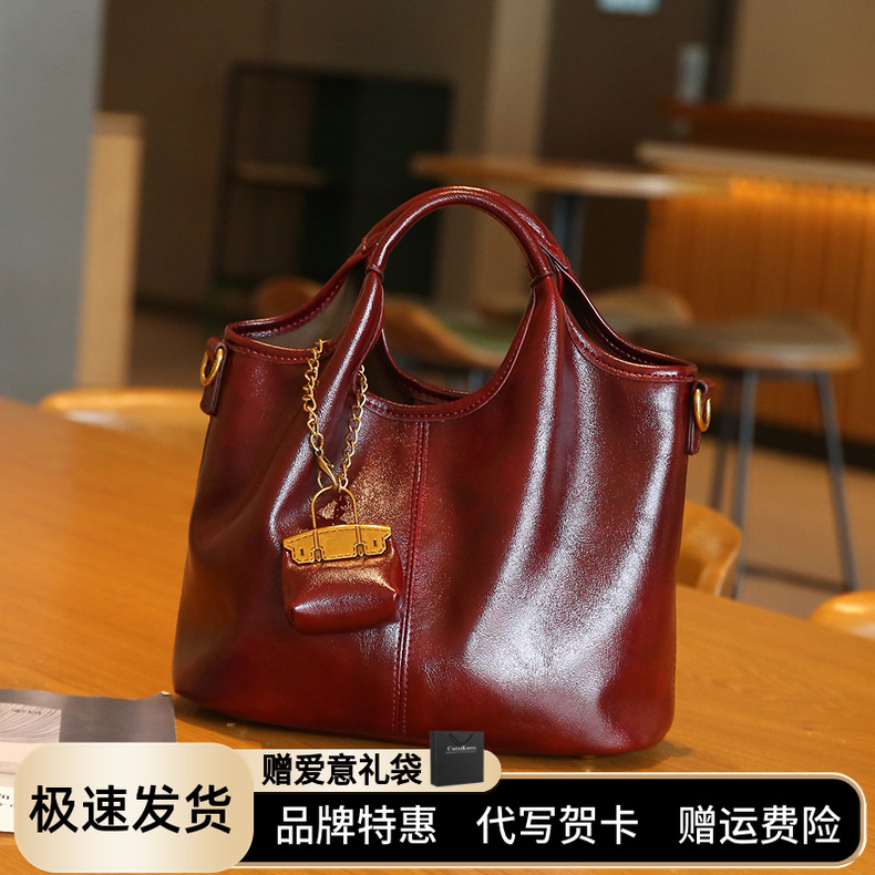 红色新娘结婚包包女小众高级感手提包百搭子母包通勤单肩斜挎包女