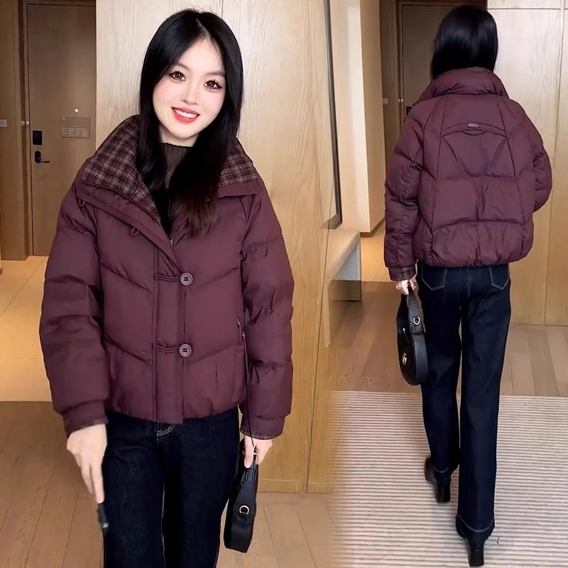 香港妈妈装短款加厚棉服女士冬季新款洋气质显瘦加厚保暖棉袄