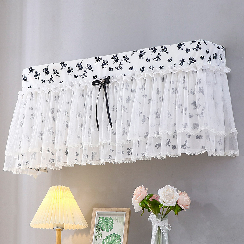 新款蕾丝挂机空调罩防尘开机不取可防直吹挂式空调挡风帘