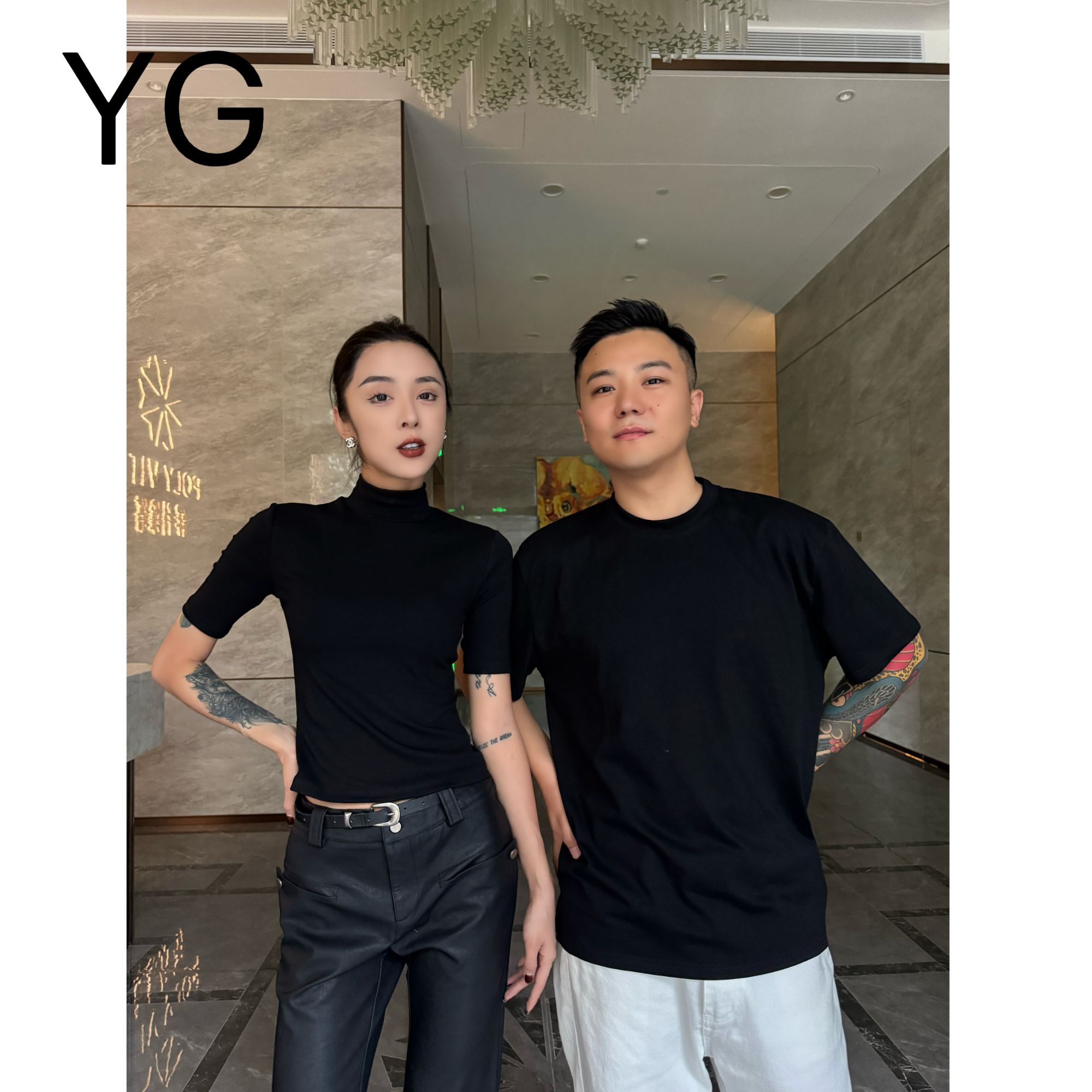 【YG】情侣简约风260克棉短袖T恤百搭基础款上衣