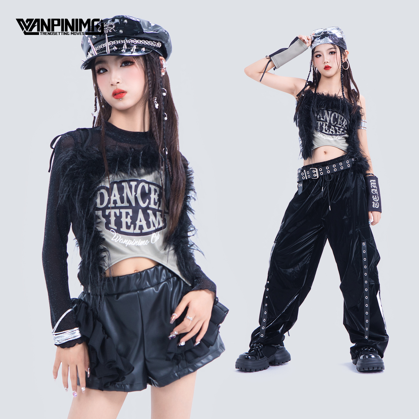 顽皮尼莫街舞走秀潮酷爵士舞女童服装秋冬女团甜酷jazz演出服J406