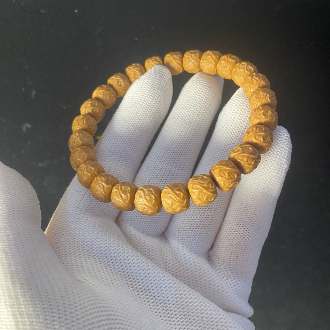 龙须纹.猴头核桃精工雕刻小尺寸文玩猴头手串