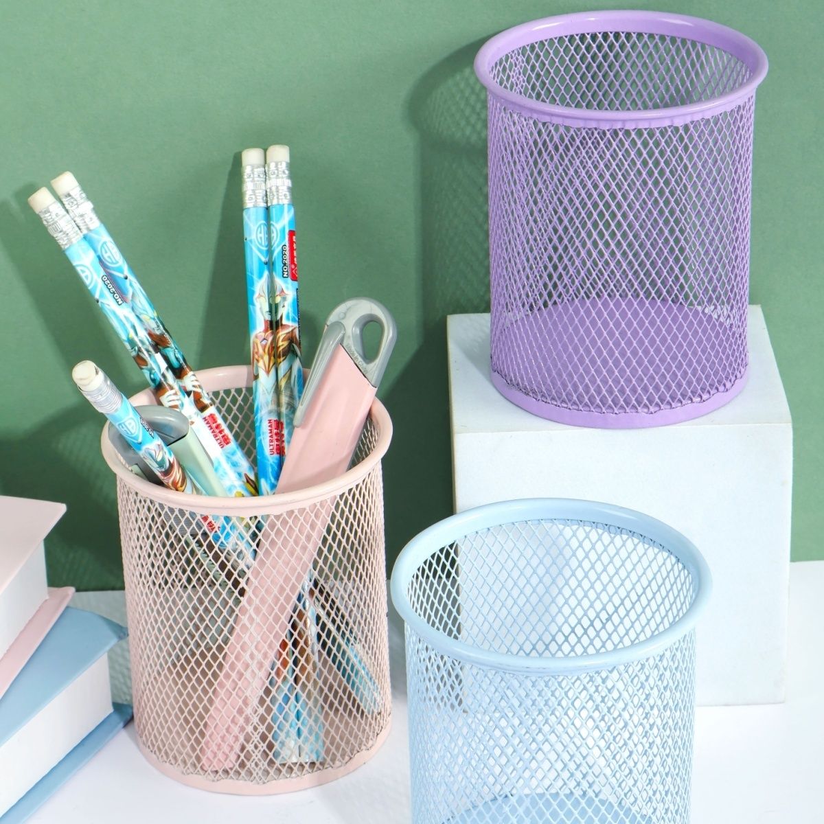 【凌先生】日式收纳东南亚风纯色笔筒学生桌山系机能风