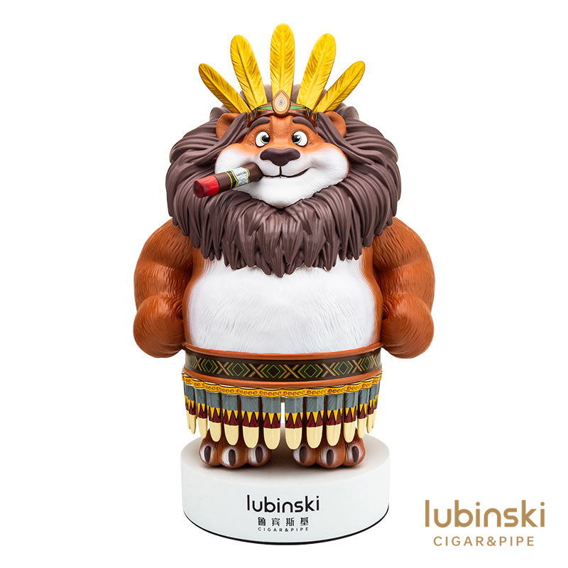 LUBINSKI鲁宾斯基狮子印第安元素酋大力雪茄吧台装饰艺术摆件送礼