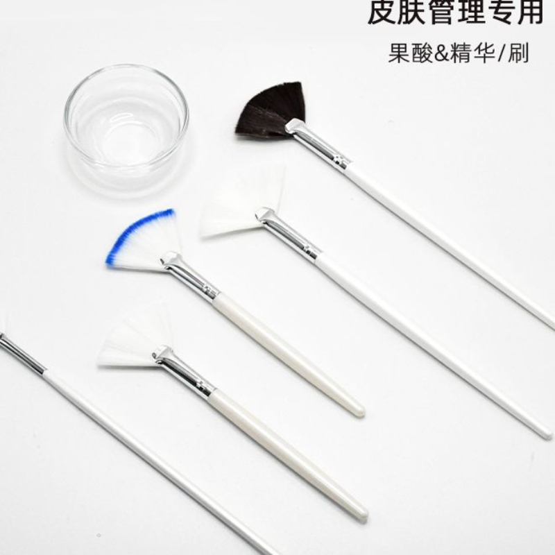 皮肤管理果酸焕肤原液精华刷子省水扇形木柄软毛水疗面膜刷