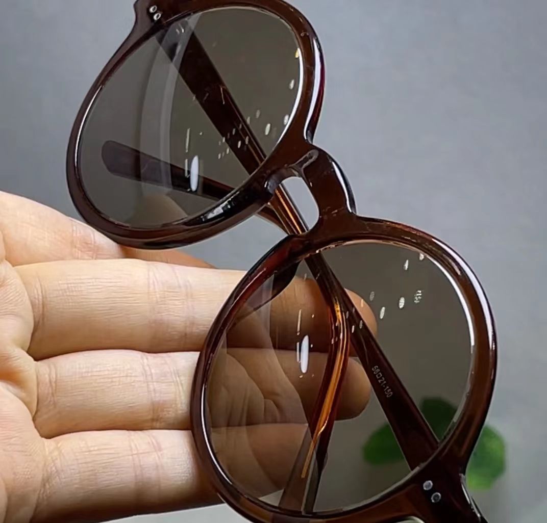 东海水晶石头镜板材复古圆镜框高清时尚男女护目镜清凉太阳镜