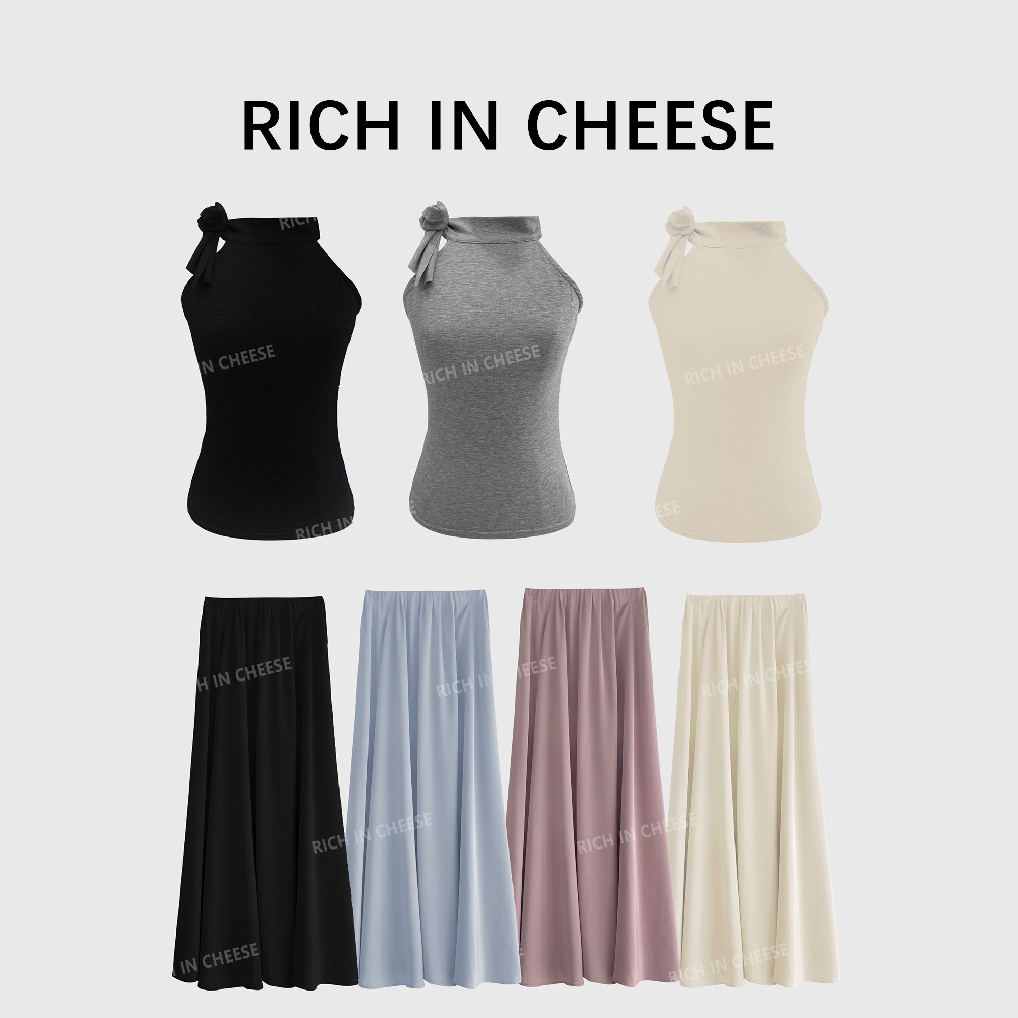 舒胡蕾 黑粉佳人 气质显瘦时尚夏季休闲百搭简约女士套装