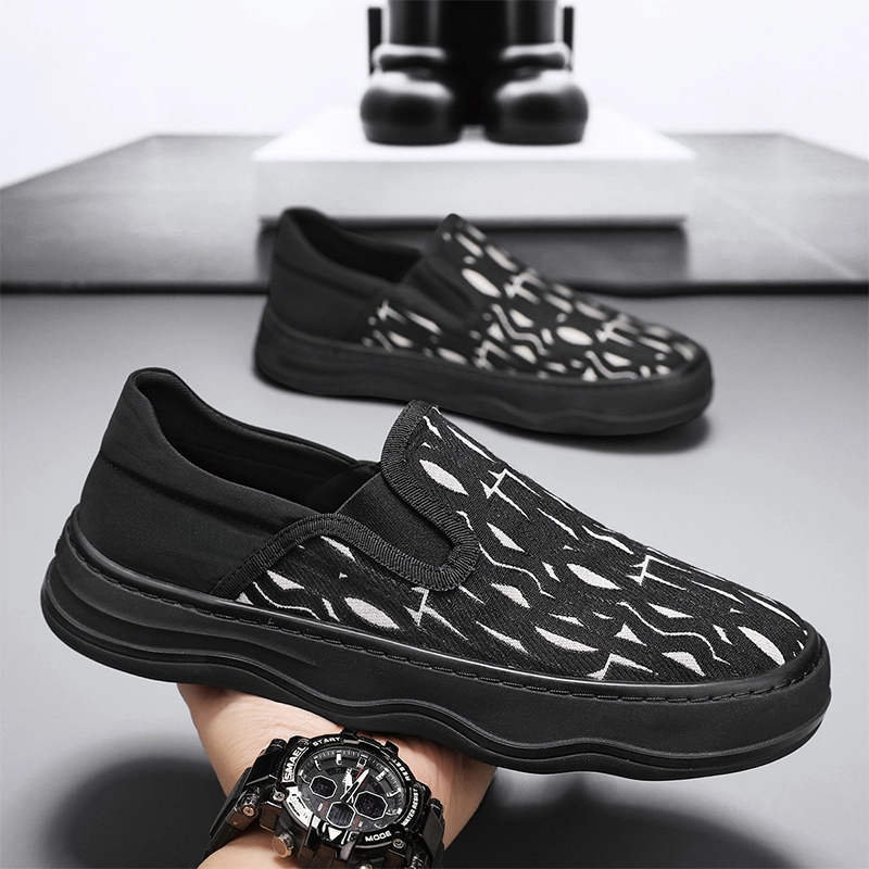 一脚蹬休闲布鞋男薄款夏季防滑鞋子透气懒人帆布鞋百搭潮流板鞋男