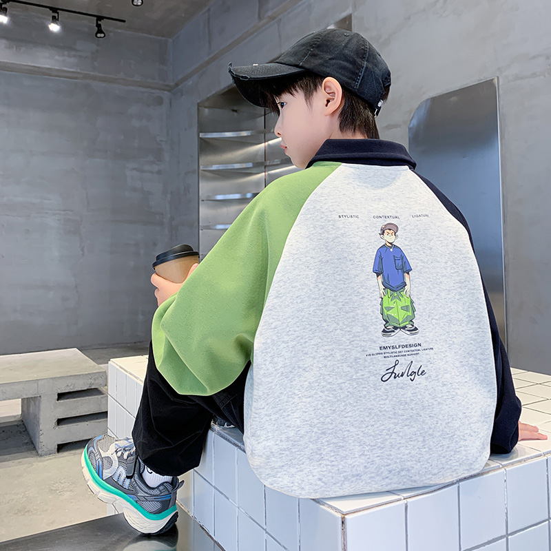 男童卫衣春秋款宽松2025中大童休闲韩版长袖儿童秋季上衣洋气潮流