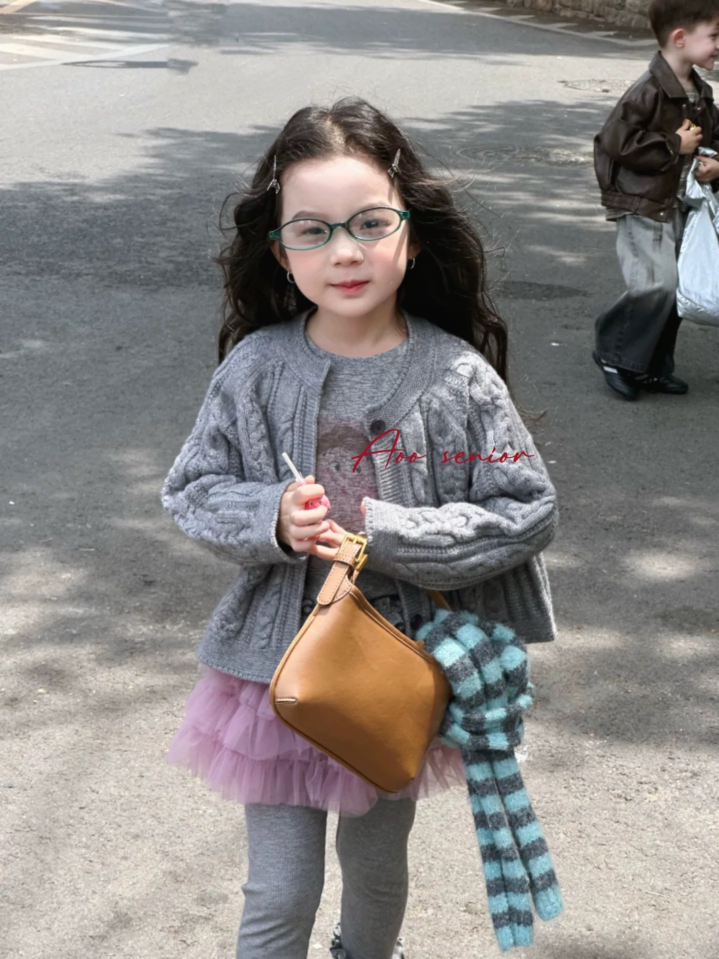 女童毛衣开衫外套2025秋季款儿童韩版花边长袖上衣网纱屁帘打底裤