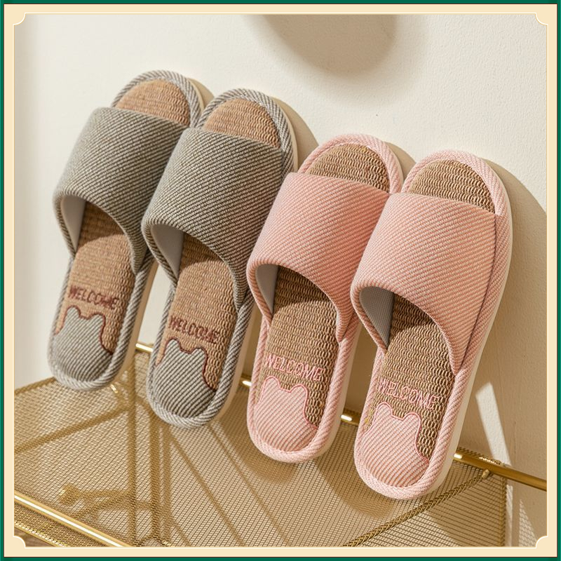 亚麻拖鞋女JRZX夏春秋居家室内家用四季防滑地板软底棉麻拖【飞菲】