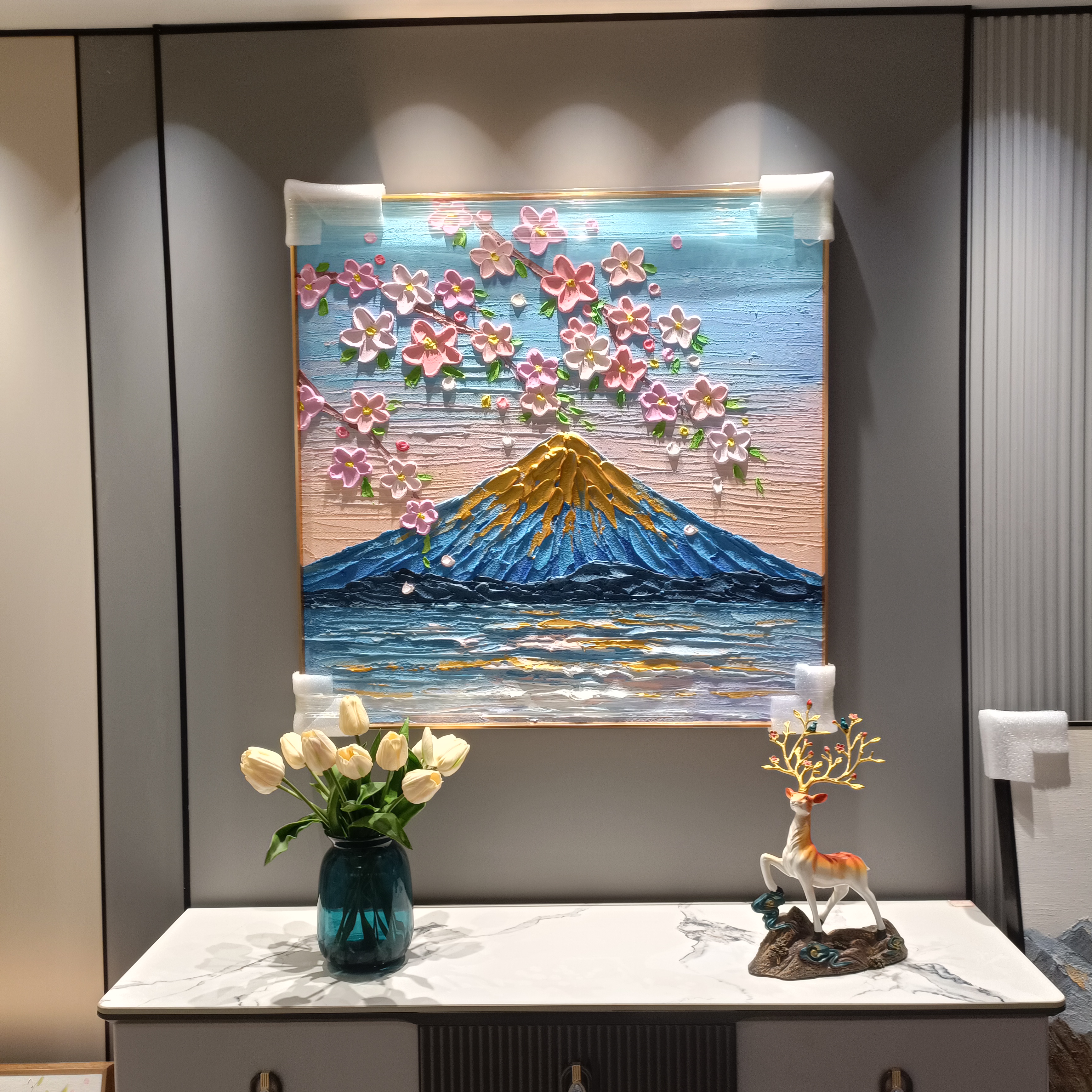 时尚花卉沙发餐厅走廊过道背景2025餐厅画网红款客厅装饰挂画