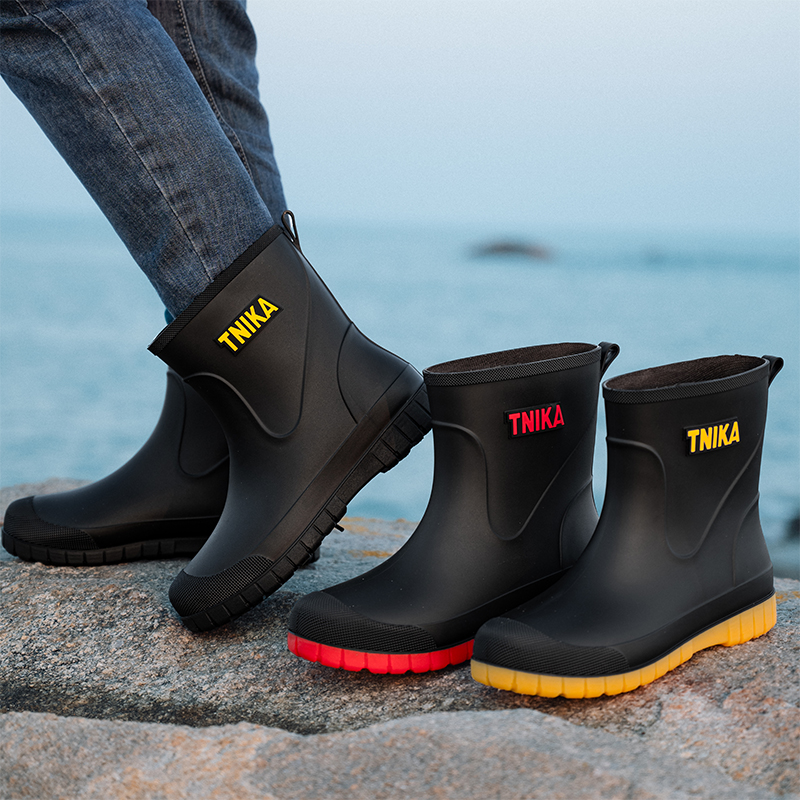 男款雨鞋时尚雨靴男士防水防滑厨房水鞋短筒耐磨水靴户外工地胶鞋