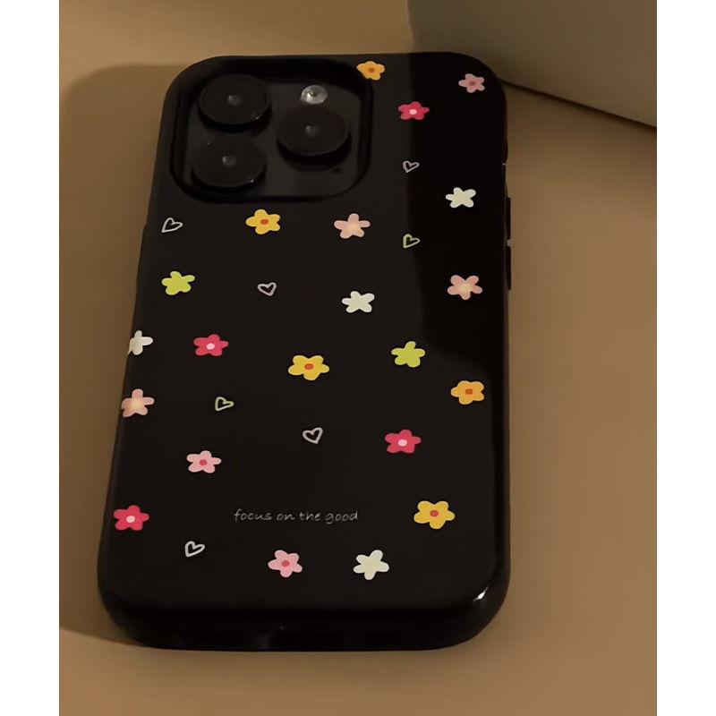 春日满屏小花小心适用iPhone16果冻15手机壳华为vivo小米oppo防摔