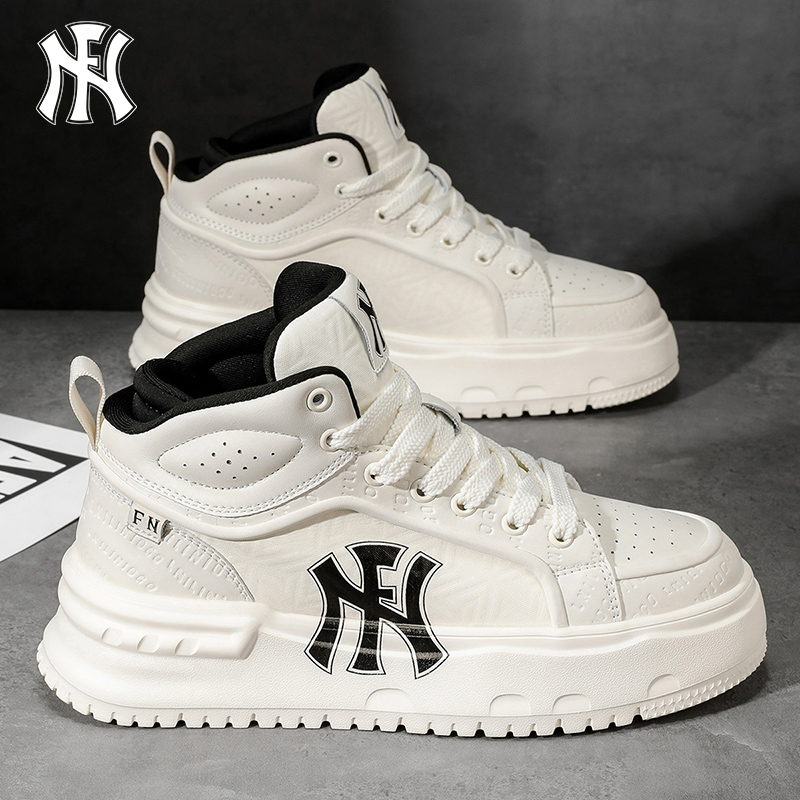 FN网红爆款男鞋2025秋季新款软底防滑小白鞋厚底增高休闲运动板鞋