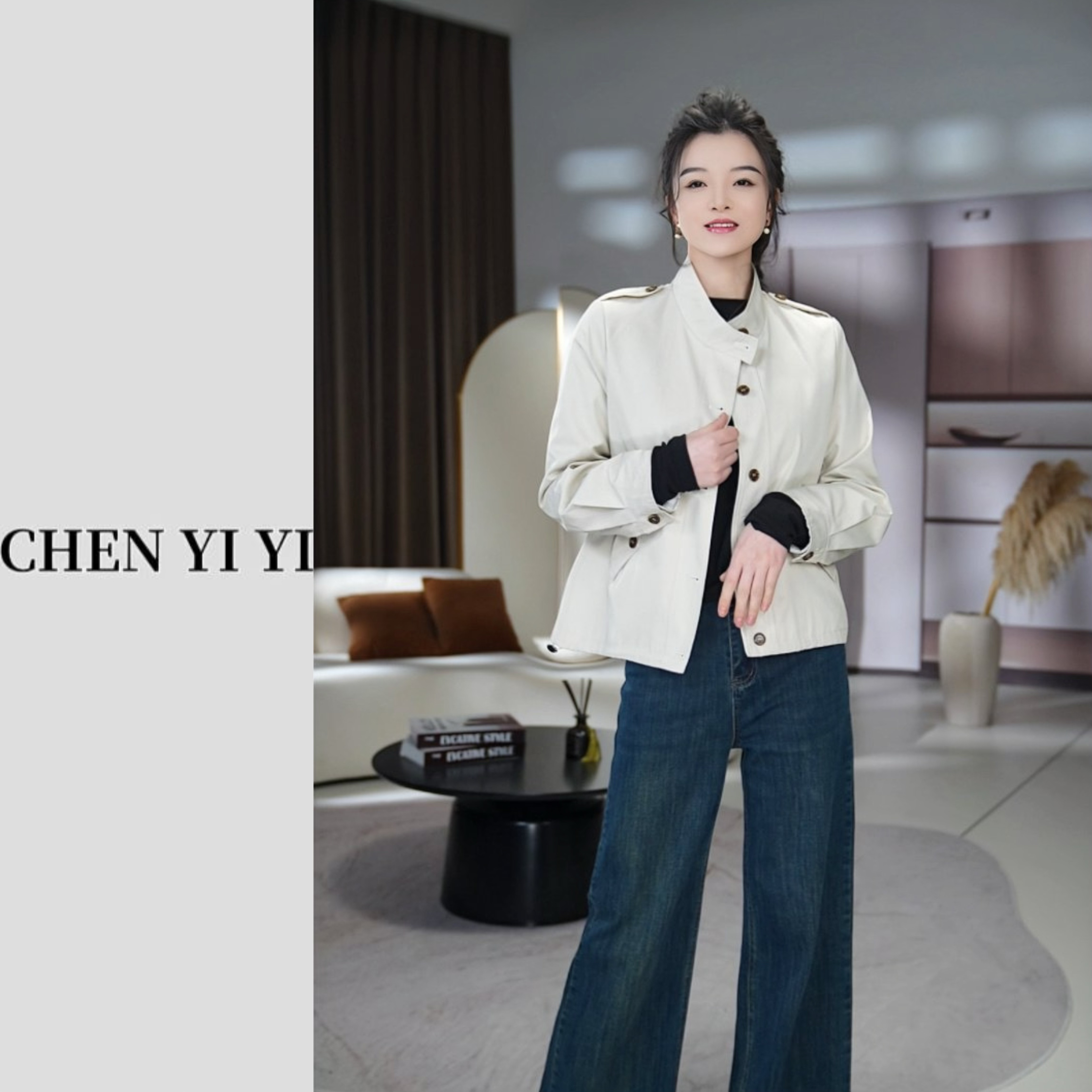 LMENY西雅图！小立领 设计感抽绳显瘦短款风衣外套