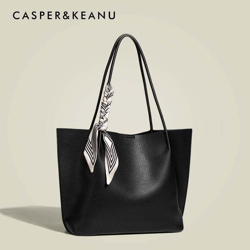 CASPER&KEANU上班通勤托特包女2025新款夏天休闲高级感大容量单肩