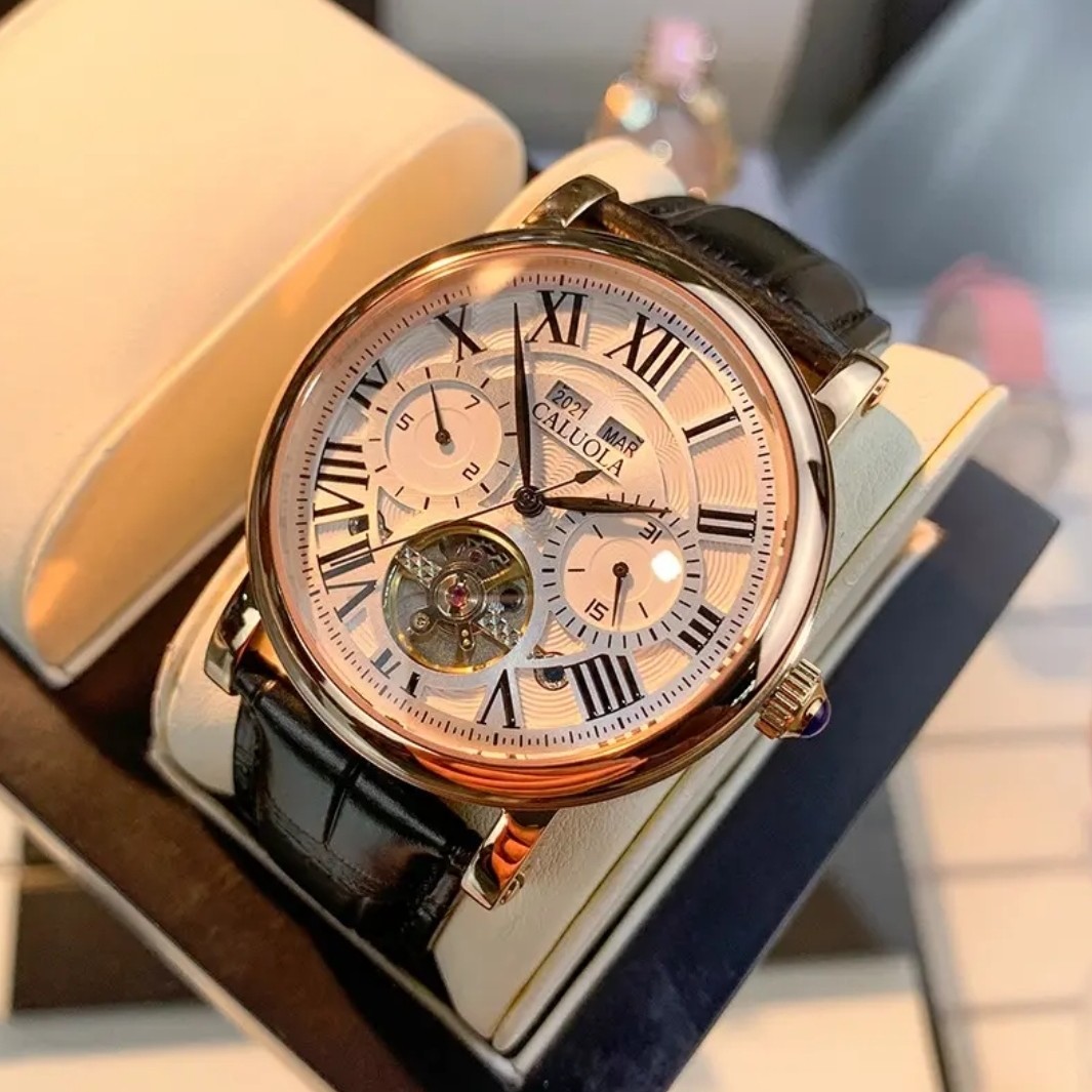 推荐卡罗莱品牌手表多功能男表全自动机械表男士手表防水高端腕表