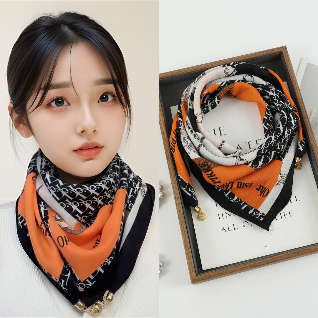 冬季护颈小围巾保暖磁吸扣棉麻围脖丝巾女款爆款2025新款韩版方巾