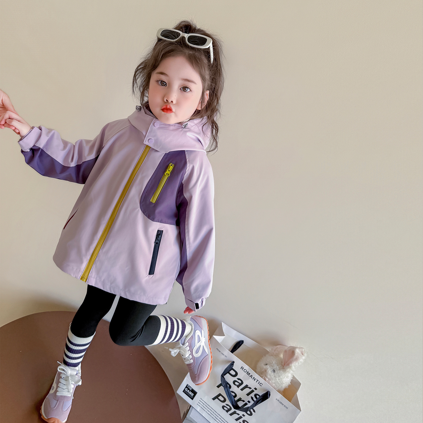 女童加厚外套儿童韩版三合一保暖冲锋衣小女孩宝宝秋冬装2025新款