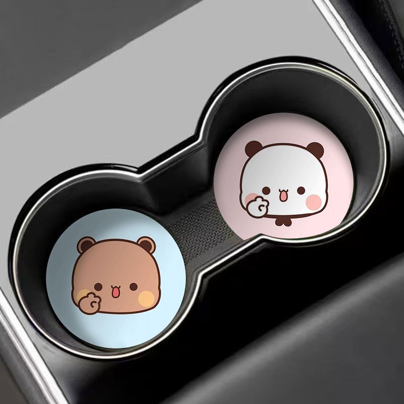 一二布布汽车水杯垫门槽置物垫子车内饰用品卡通车载防滑垫置物垫