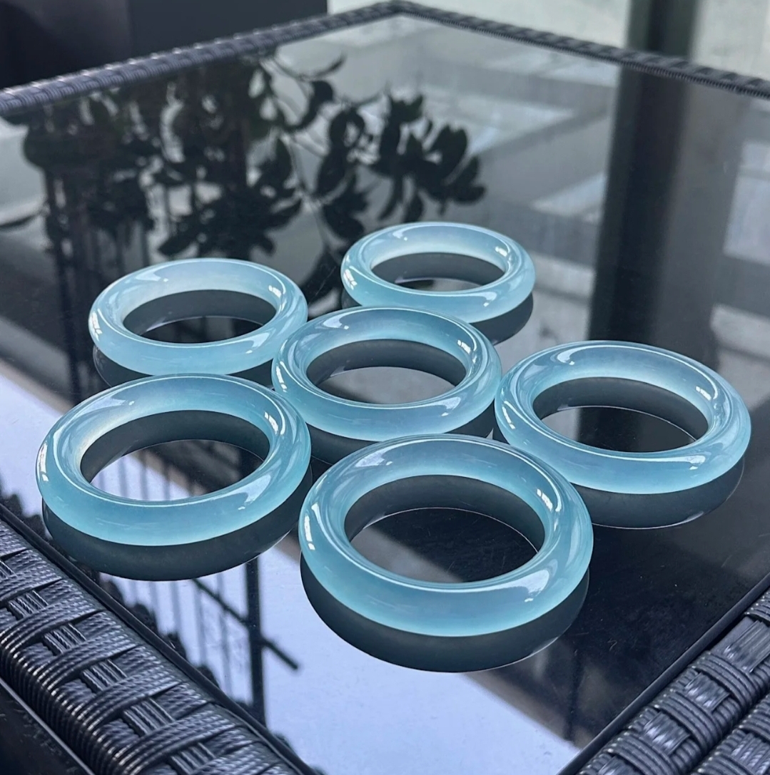 高冰高品质天青冻蓝水胖圆条新中式时尚精美有深有浅色多样化发货