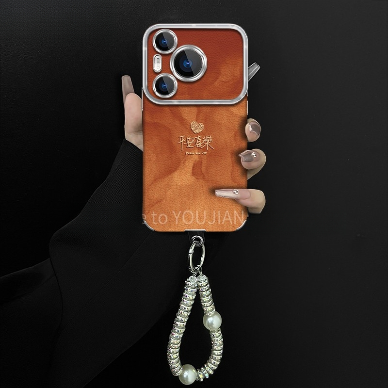 平安喜乐适用于苹果17电镀大视窗手机壳高颜值华为oppovivo小米