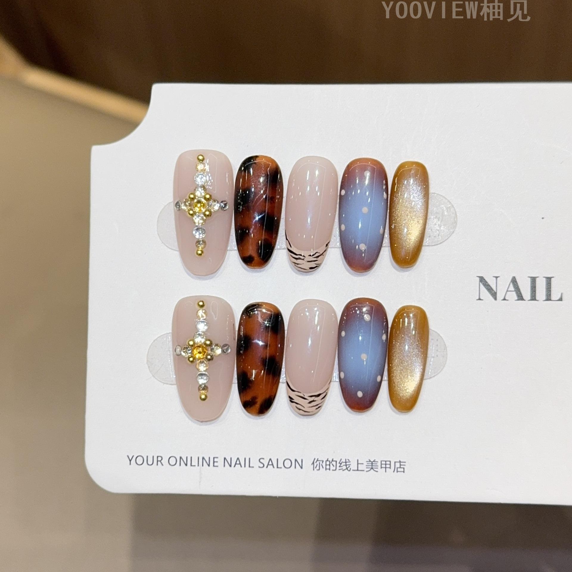 猫眼美甲】猫眼ins风纯手工穿戴甲高级感显白美甲贴片指甲