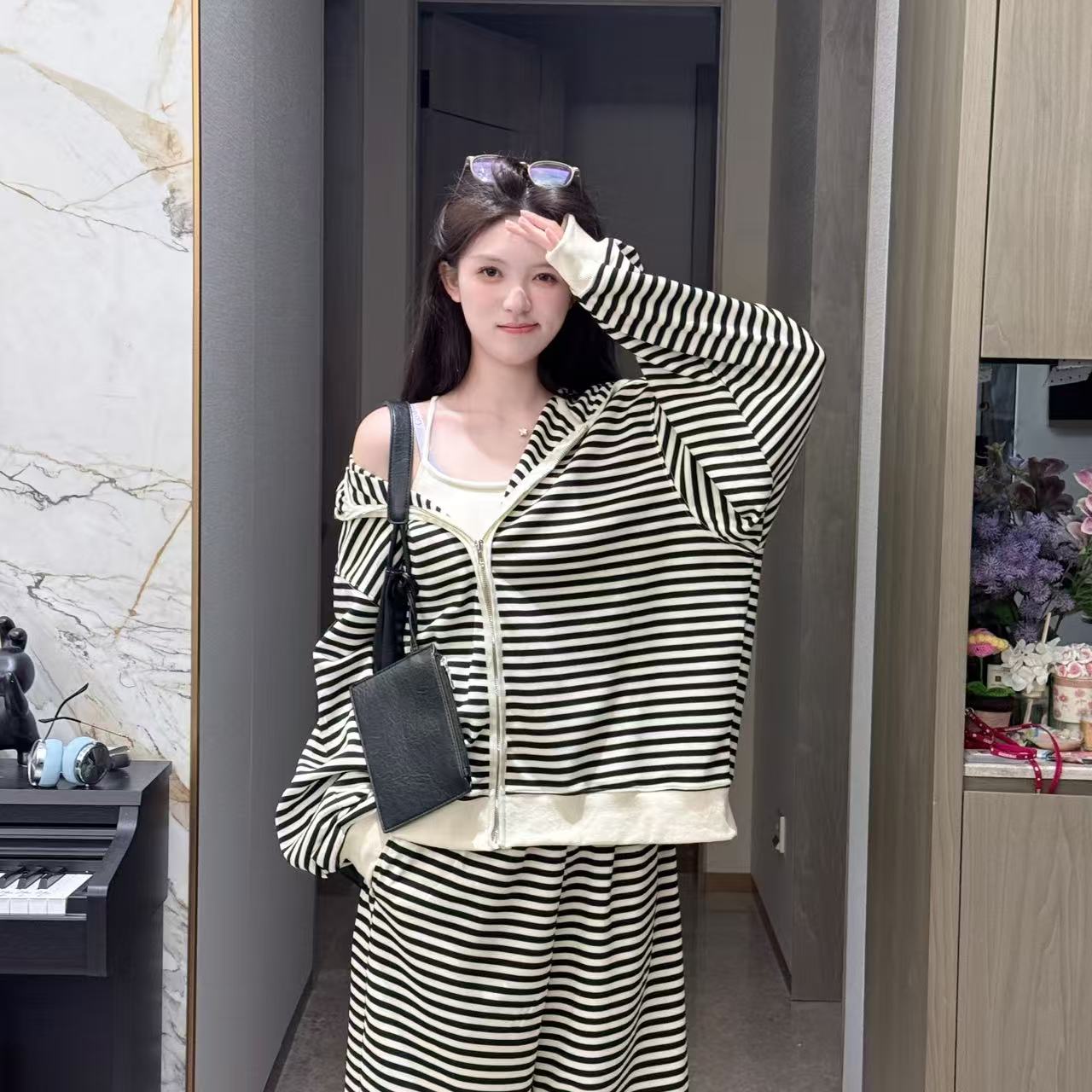 VK&BMBM松弛感慵懒条纹套装BM024