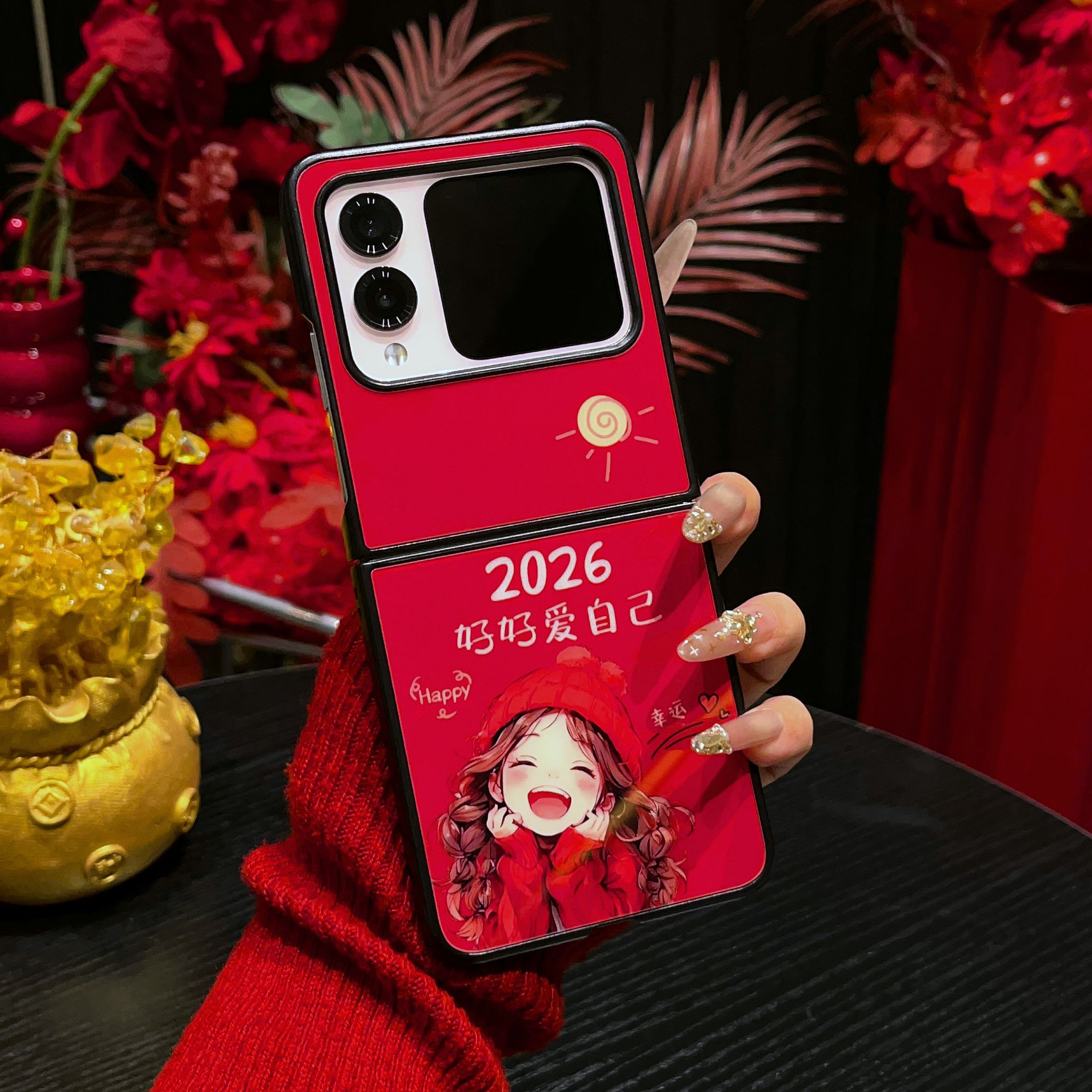 好好爱自己适用华为NOVAFLIP全包玻璃壳保护壳手机壳