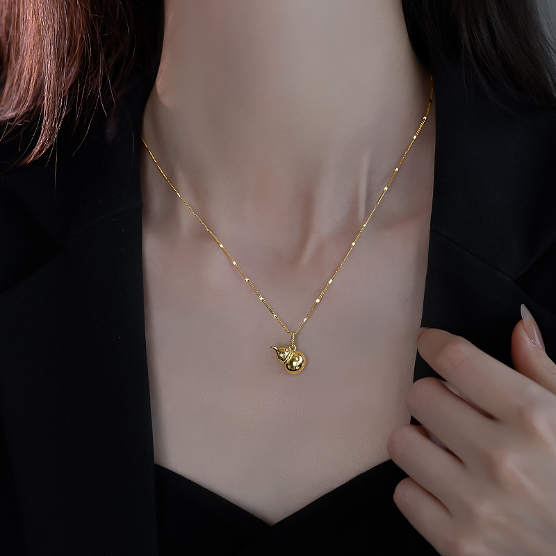 坠链均925银 925银葫芦项链女2025新款爆款轻奢小众首饰锁骨链