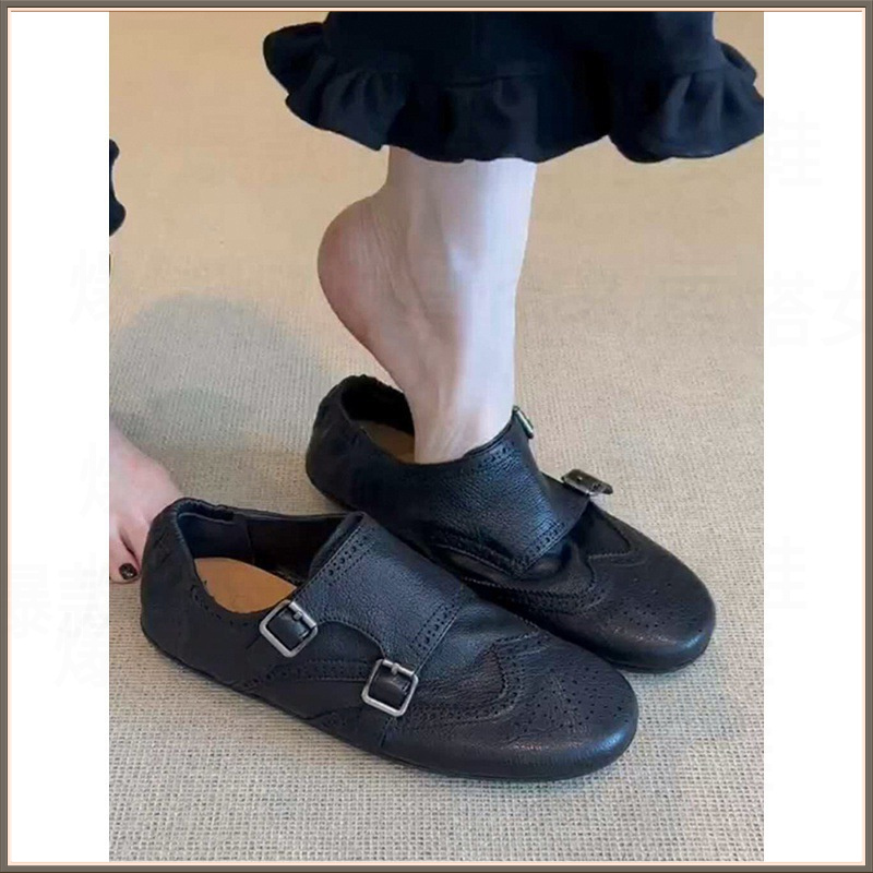 女鞋皮鞋单鞋乐福鞋黑色豆豆鞋平底春秋时尚百搭复古英伦风低帮真