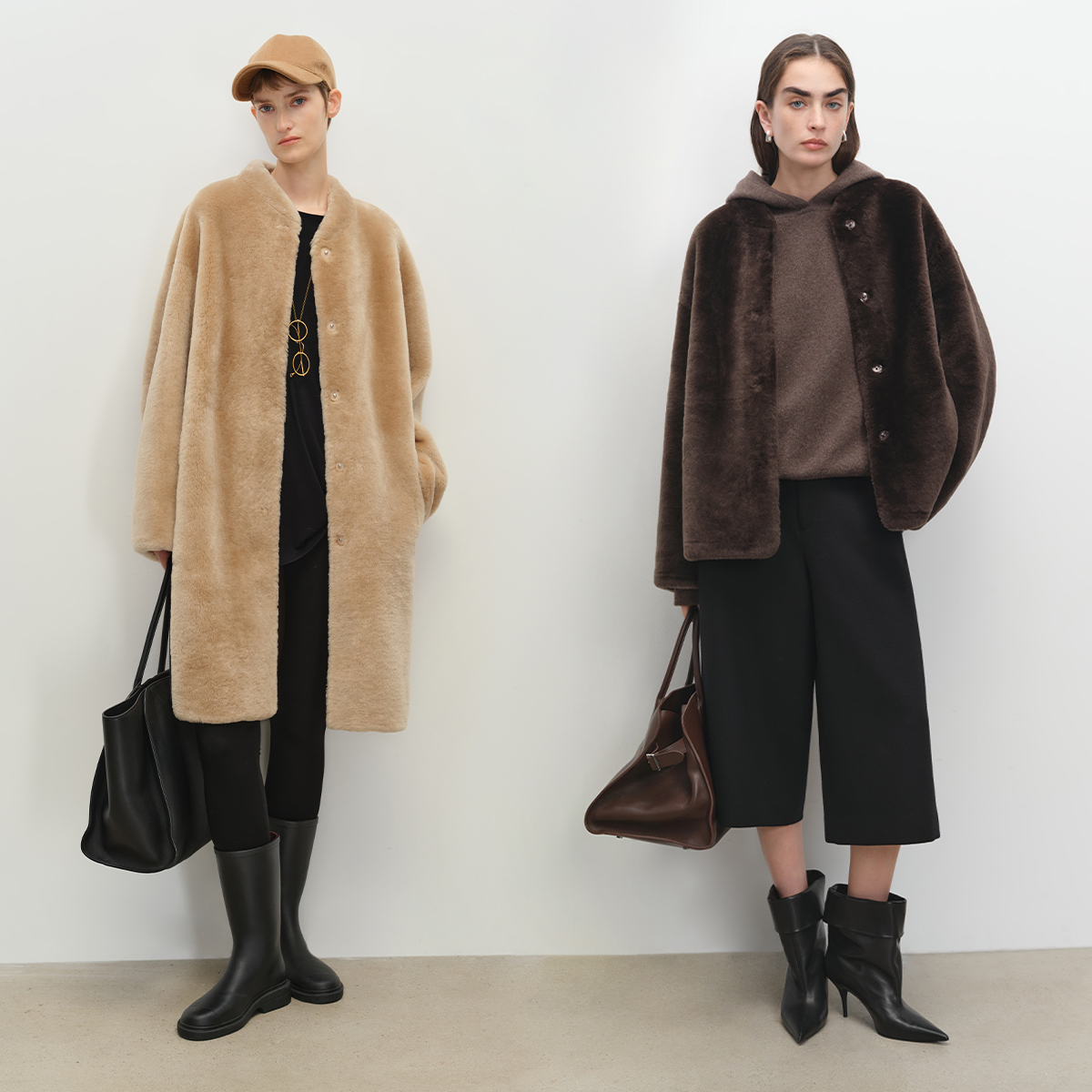 MSBEAST松弛小棒球领长/短款廓形美利奴皮毛一体外套女丨冬日宣言