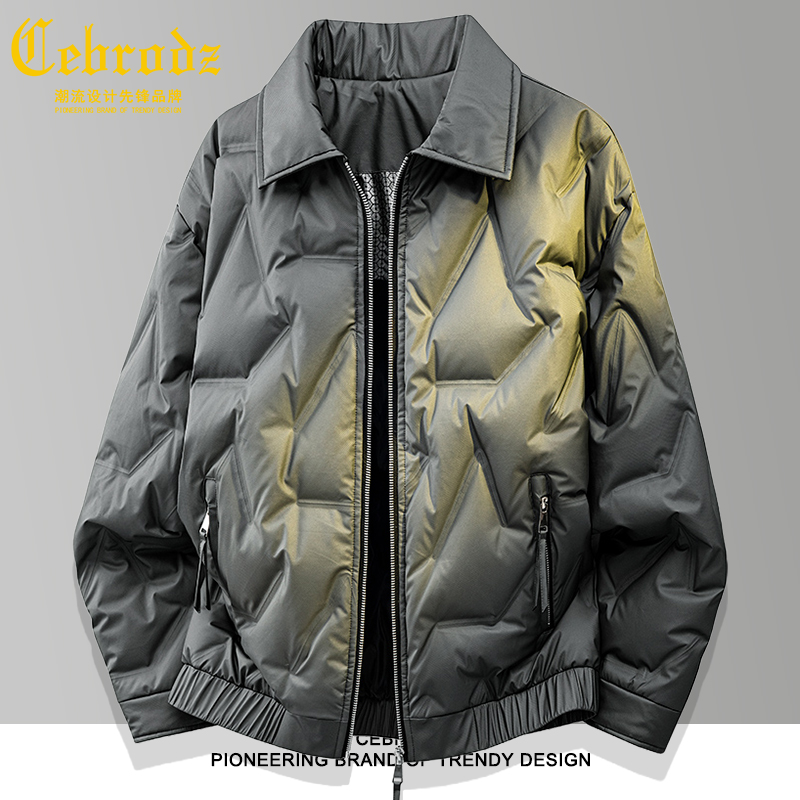 法国Cebrodz秋冬韩版外套男秋冬大码加绒加厚保暖男士休闲羽绒服