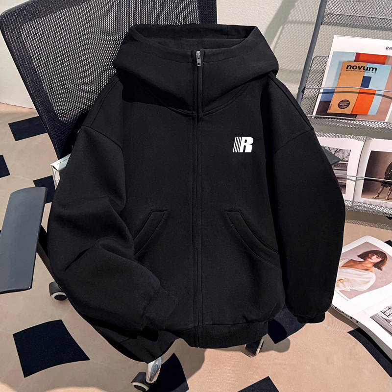 jtrt潮牌美式创意重磅开衫男女情侣潮流oversize百搭休闲上衣外套