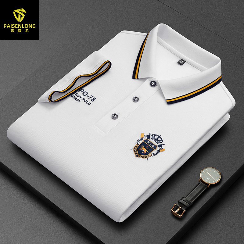 派森龙多色丝光棉男士POLO衫新品时尚轻商务男士短袖t恤衫重磅