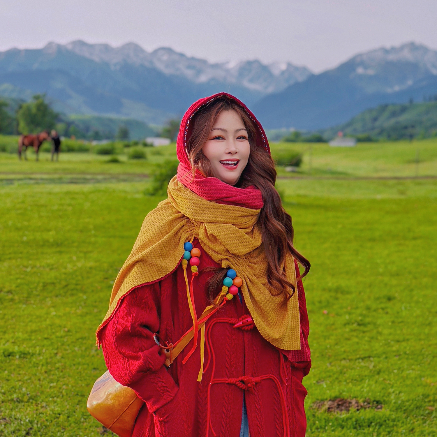 【董艺旅行穿搭】糖果果围巾·原创设计民族风围巾披肩新疆西藏旅拍