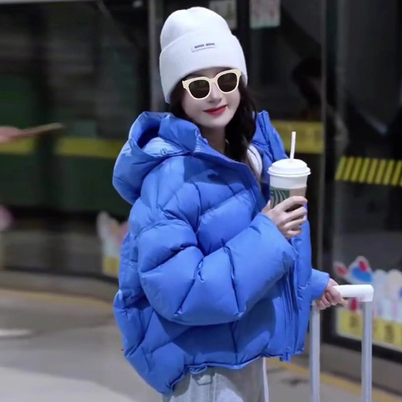 明星同款2025冬季新款摩登短款龟背泡芙可拆卸连帽羽绒服女厚外套