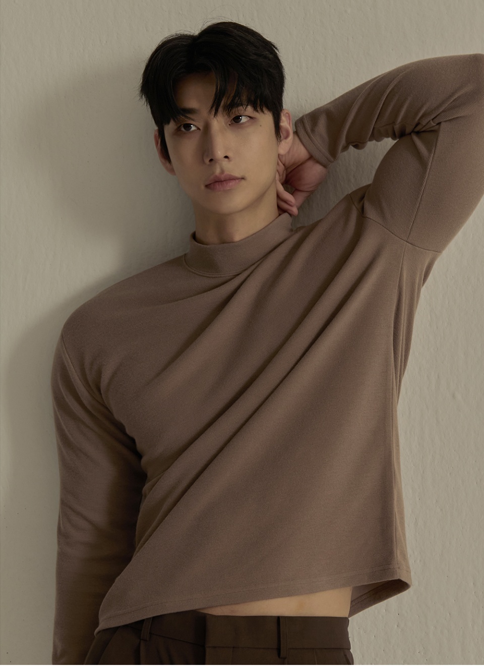 打底衫百搭保暖简约半高领冬季男士德绒内搭男