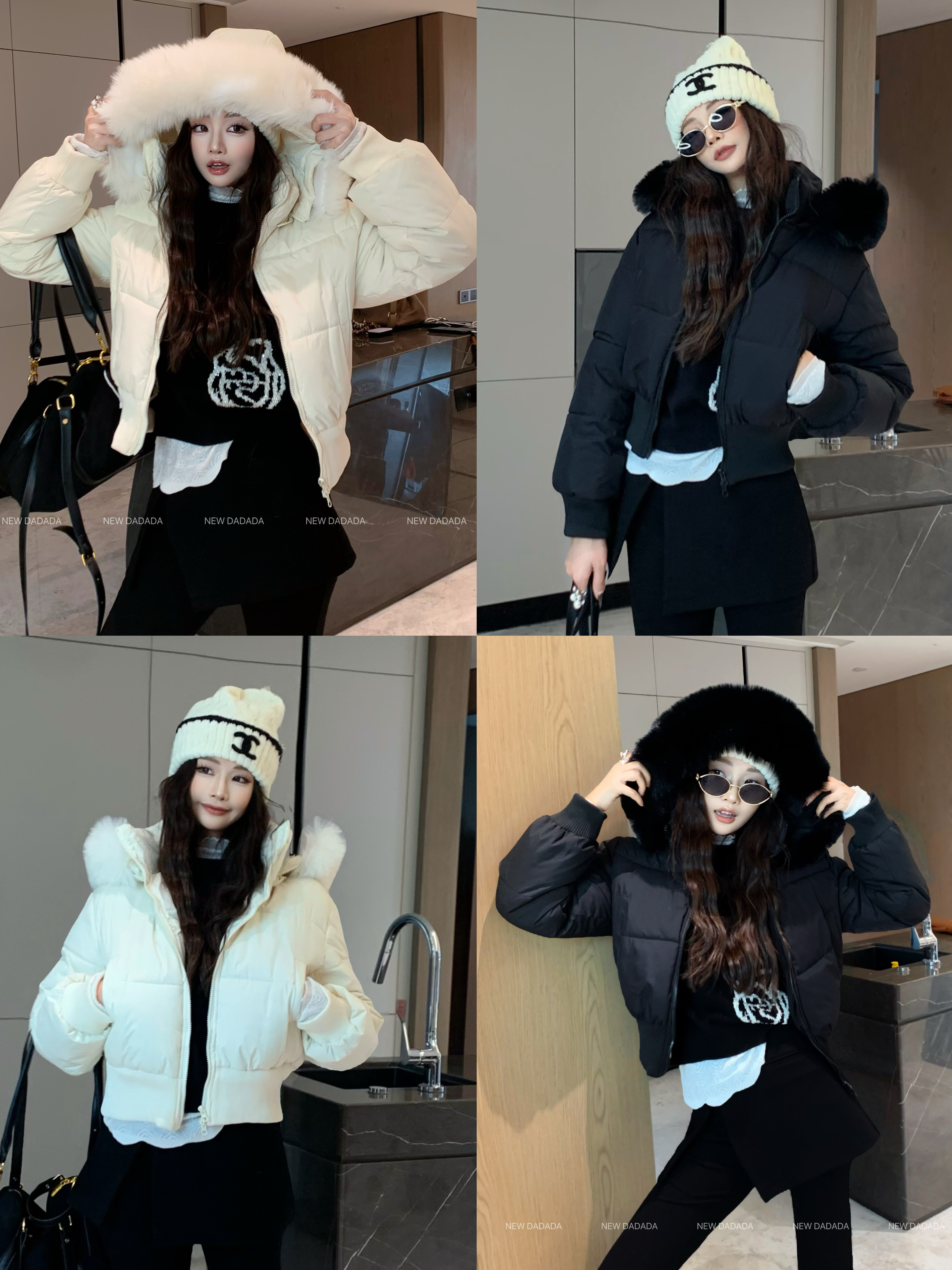 利达 NEW DADADA【甜吻晨露】时尚休闲修身气质棉服外套XHM3487