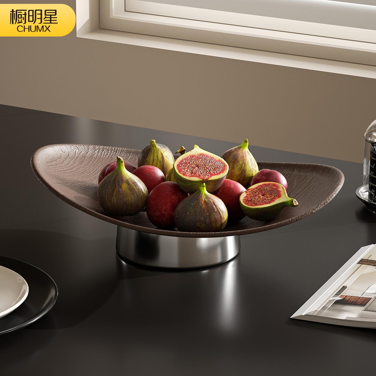水果盘2025新款客厅茶几家用高端摆放盘精致高颜值轻奢零食高脚盘