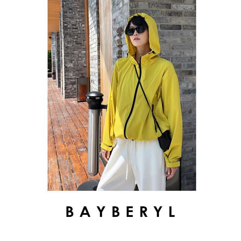 BAYBERYL老贝山夏酷滑*防晒户外薄冲锋运动连帽外套MF5H0201-8/9