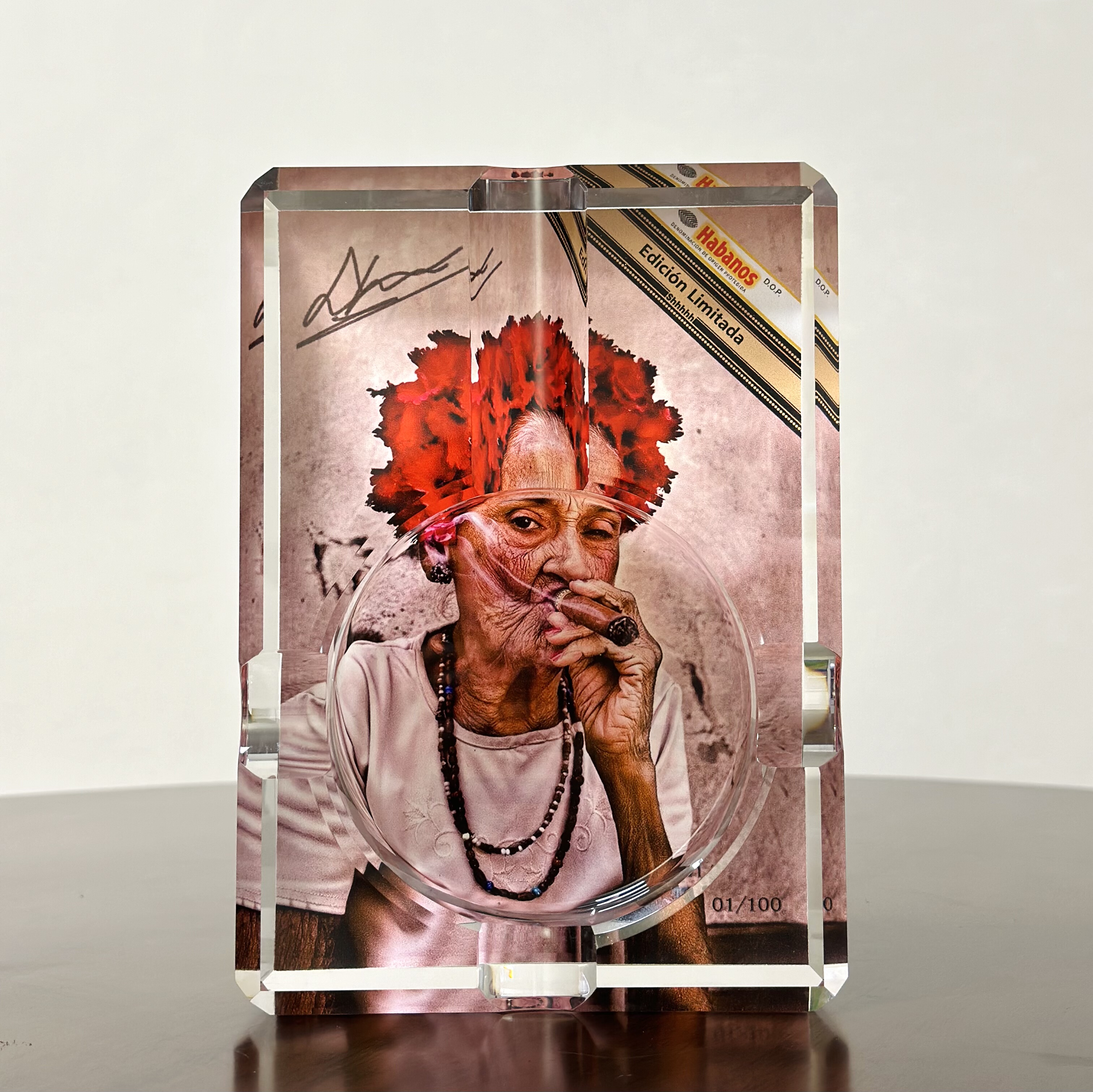 S5h正品限量雪茄烟灰缸潮流艺术四槽水晶烟灰缸 个性创意雪茄烟缸