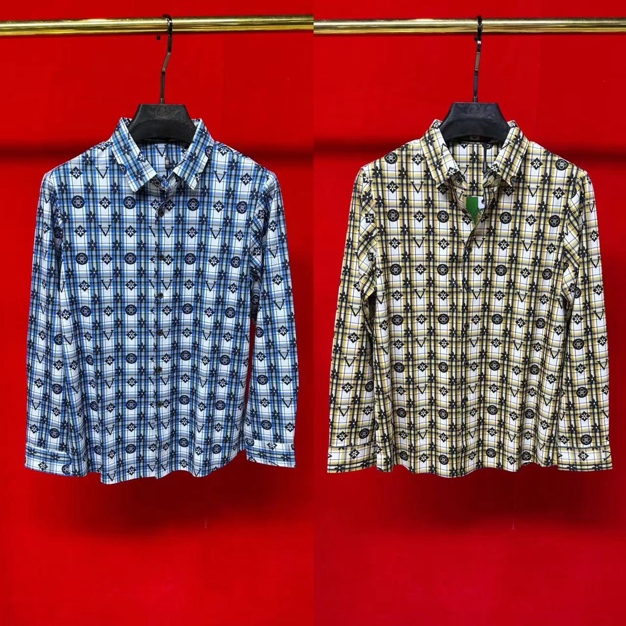 FLD男秋冬高品质欧货桑蚕丝绵羊毛格纹印花无缝弹力时尚长袖衬衫