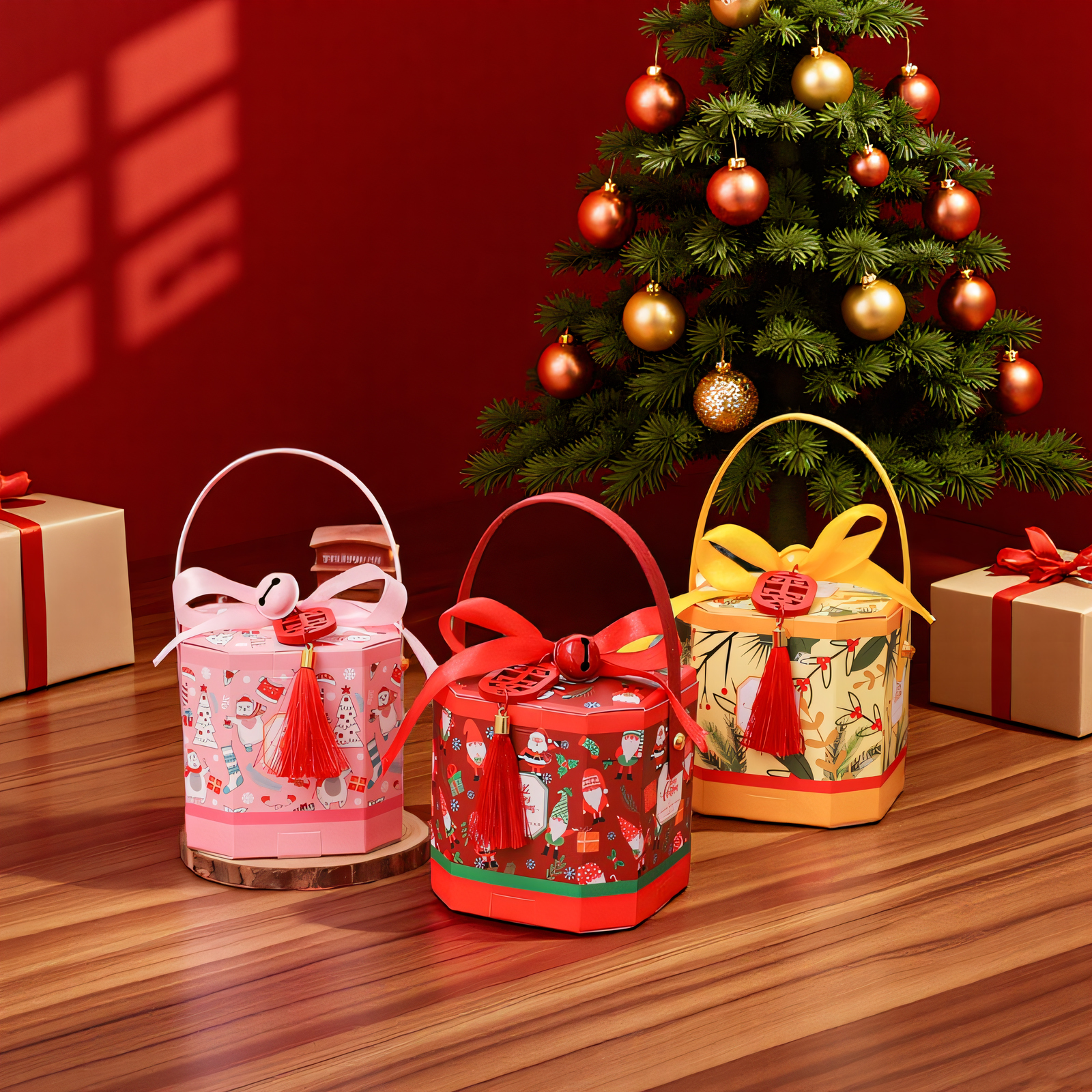 平安夜圣诞节礼品盒苹果盒苹果包装盒性价比幼儿园糖果盒子礼物