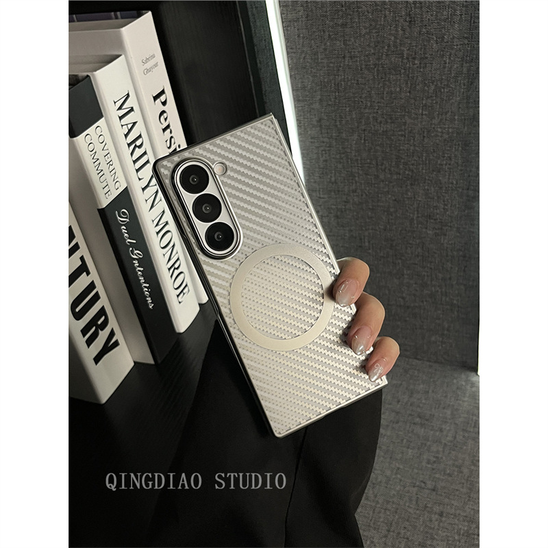 网红同款三星zfold6电镀磁吸5手机壳4全包新款折叠W24翻盖w23保护