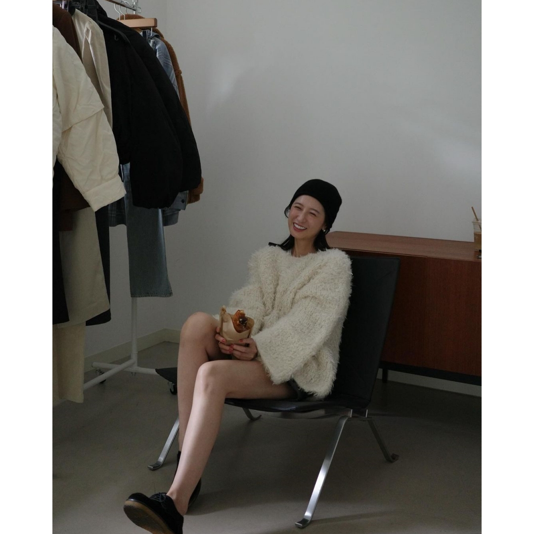 【MonTendre】 秋冬新款 松本 手工缝制羊毛混纺毛绒针织衫