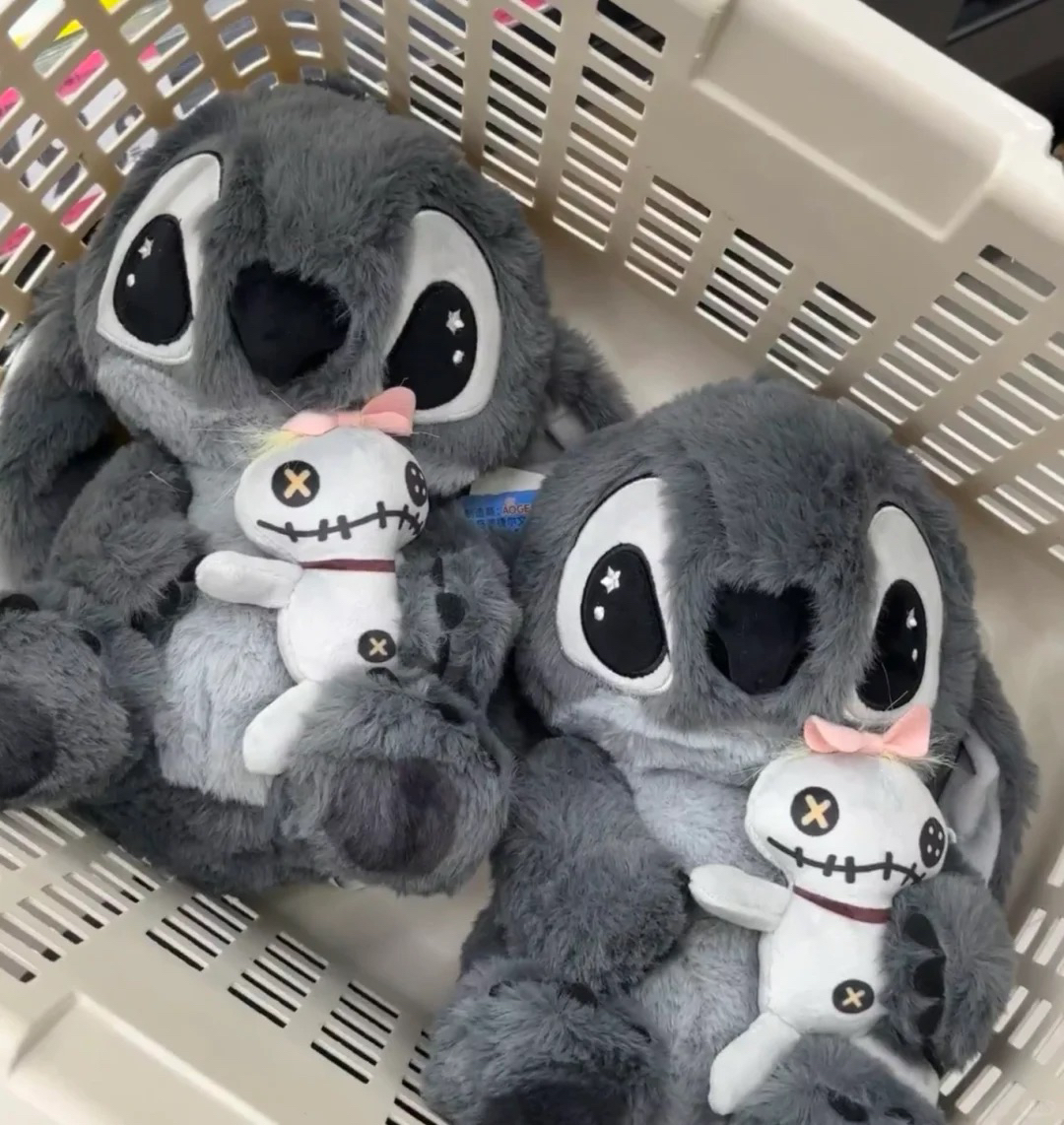 【宝贝】黑灰色史迪仔毛绒公仔夜色迷藏系公仔女孩生日礼物抱着睡觉